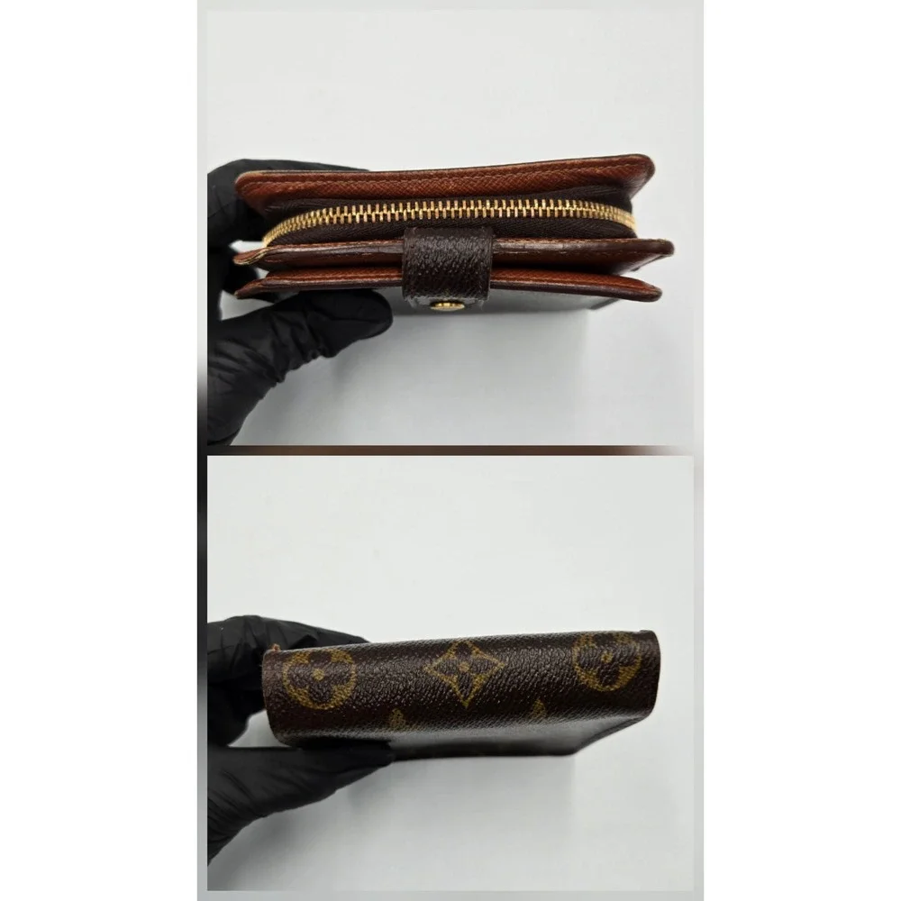 Louis Vuitton Monogram Compact Zip Wallet M61667 Bifold Brown Canvas SD0050 - Picture 8 of 9